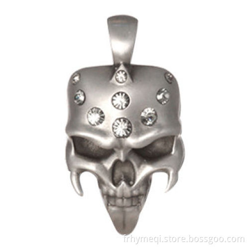 Skull Stainless Steel Pendant with Rhinestone, OEM and ODM Orders are Welcome